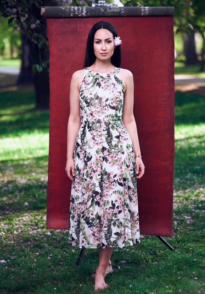 Outdoor portrait in a floral dress by ShotsByDeen