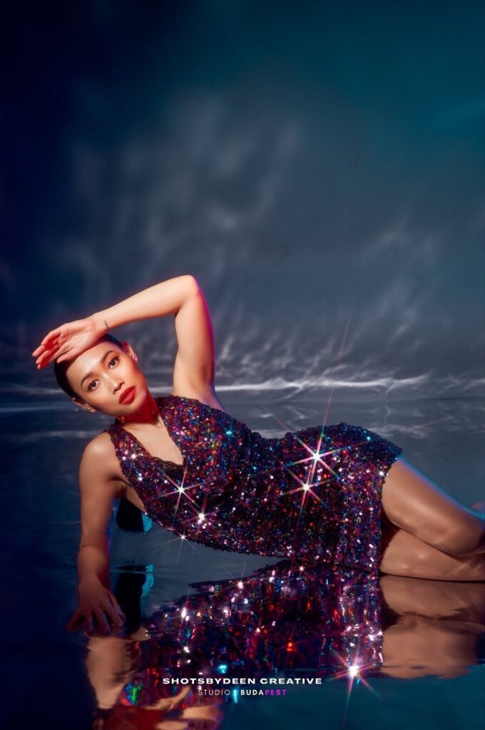 Fashion portrait in a sequin gown by ShotsByDeen
